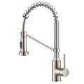 Daniel Kraus Kraus KPF-1610SSCH 18 in. Commercial Kitchen Faucet with Dual Function Pull Down Sprayhead in Stainless Steel; Chrome KPF-1610SSCH